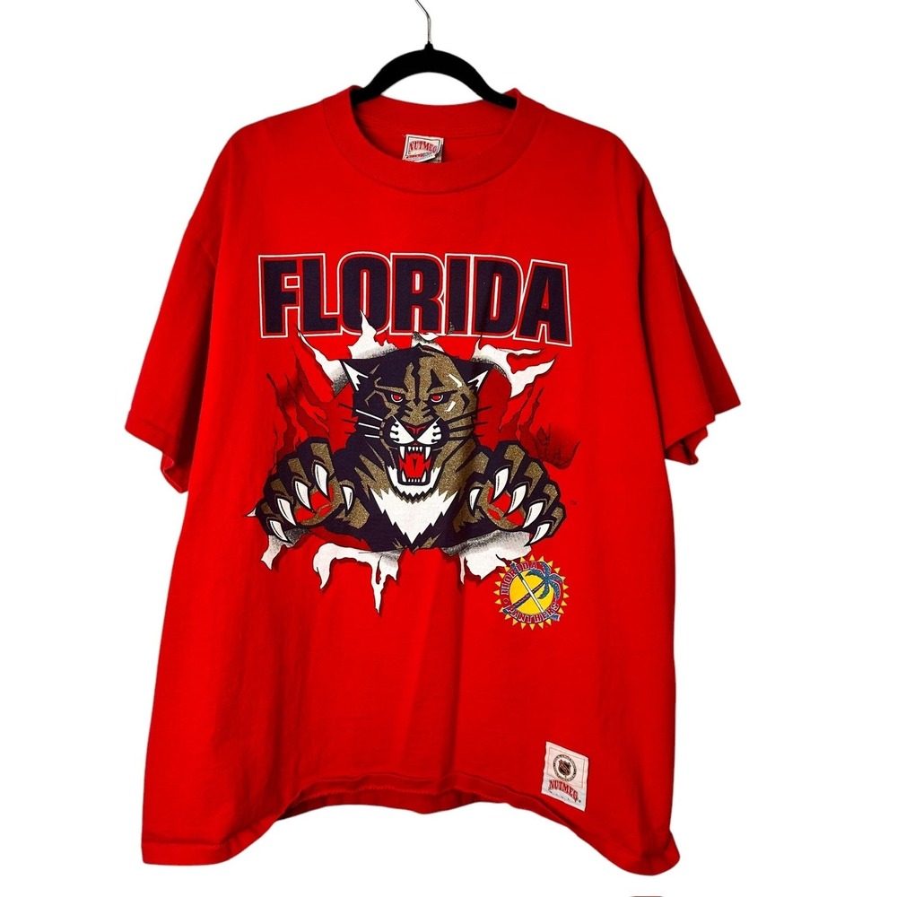 Vintage 90's Florida Panthers Nutmeg Breakthrough T-Shirt Sz XL(A715)